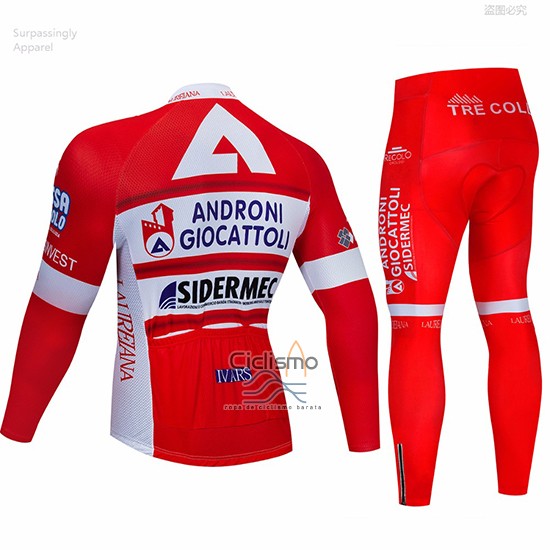 Androni Giocattoli Ropa Ciclismo Culotte Largo 2019 Hombre Mangas Largas Rojo Blanco